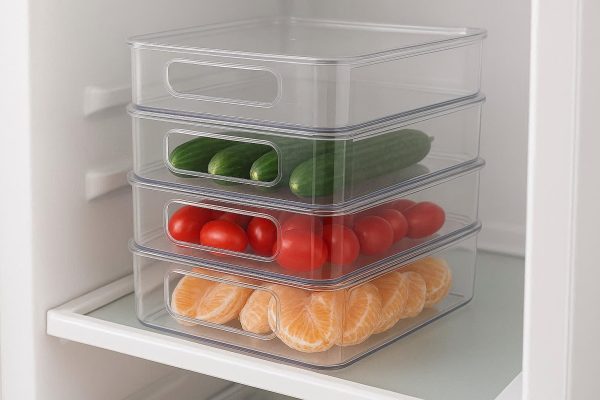 Stackable Plastic Refrigerator Storage Box
